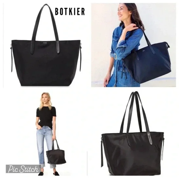 NWT Botkier New York Bond Black Nylon Tote Bag, Black - Picture 1 of 14